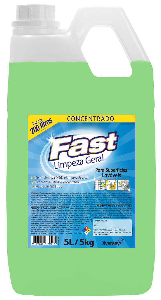 FAST LIMPEZA GERAL 4x5L - LIMPADOR DE USO GERAL
